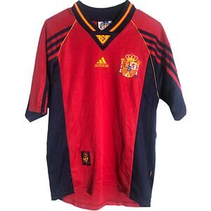 Spain 1998 Adidas FEF Home World Cup Soccer Jersey - Small